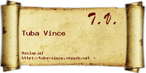 Tuba Vince névjegykártya